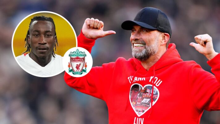 Jurgen Klopp with Leipzig winger Yan Diomande