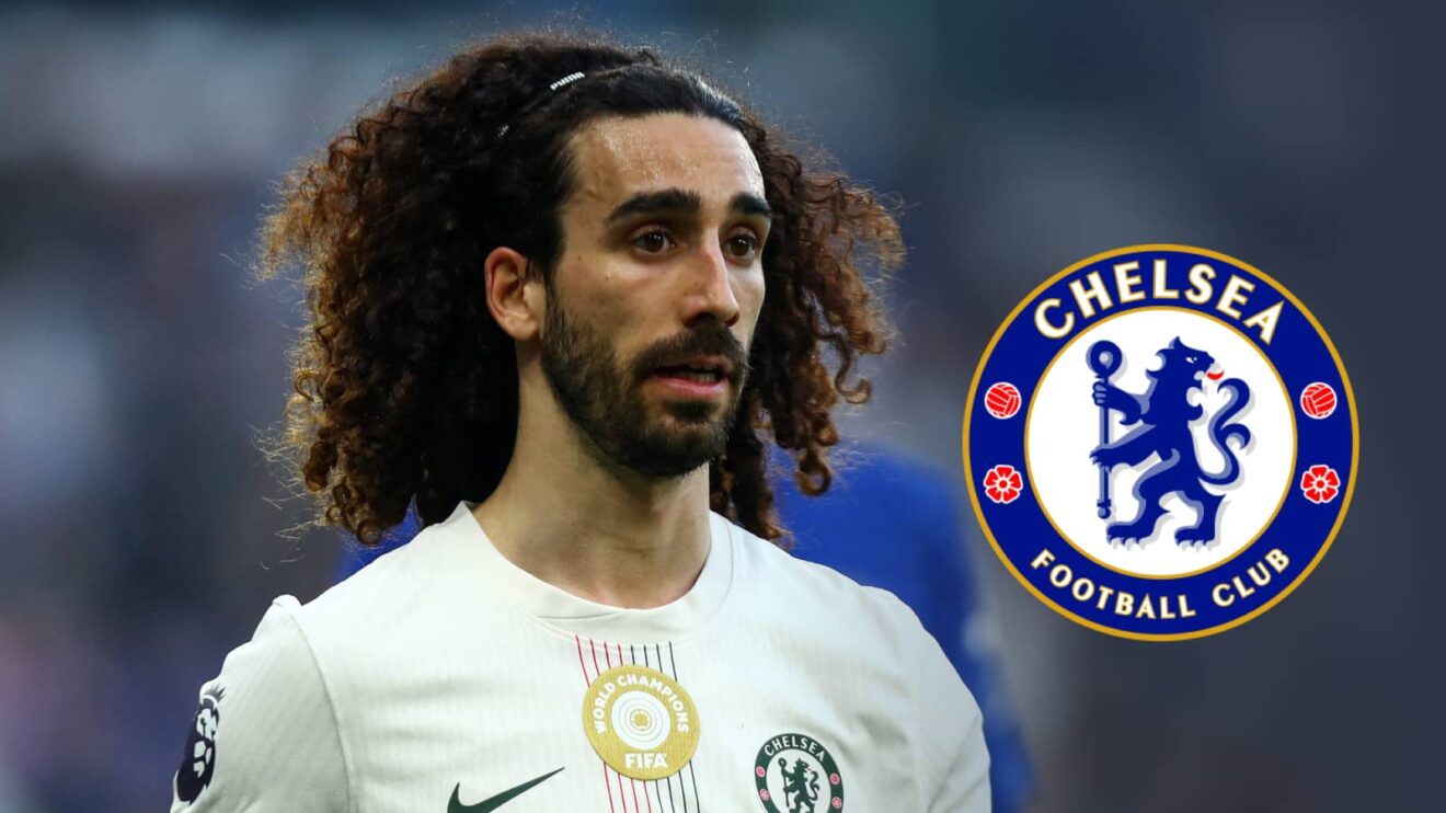 Marc Cucurella with Chelsea badge