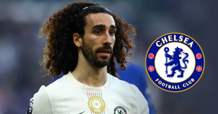 Marc Cucurella with Chelsea badge