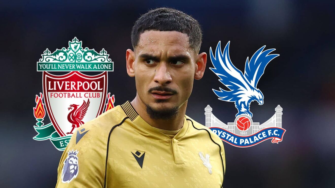 Maxence Lacroix Liverpool and Palace badges