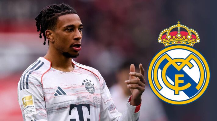 Michael Olise with Real Madrid badge