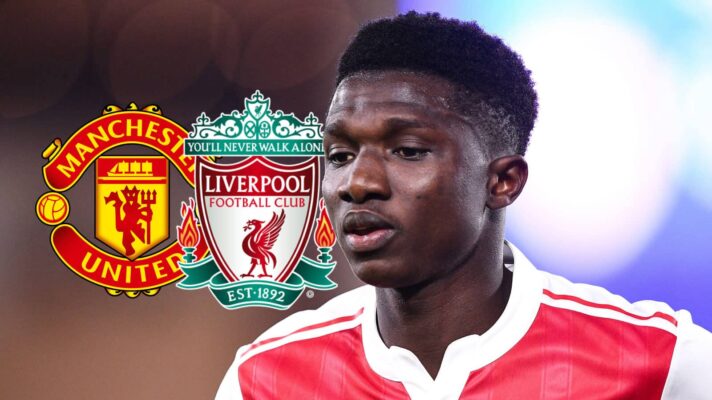 Monaco midfielder Lamine Camara, Liverpool and Man Utd badges