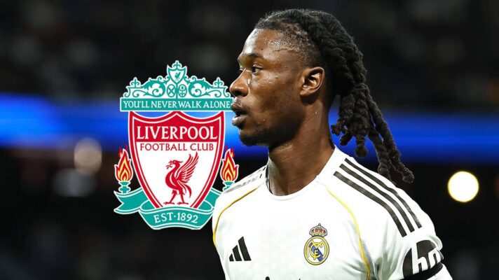 Real Madrid midfielder Eduardo Camavinga, Liverpool badge