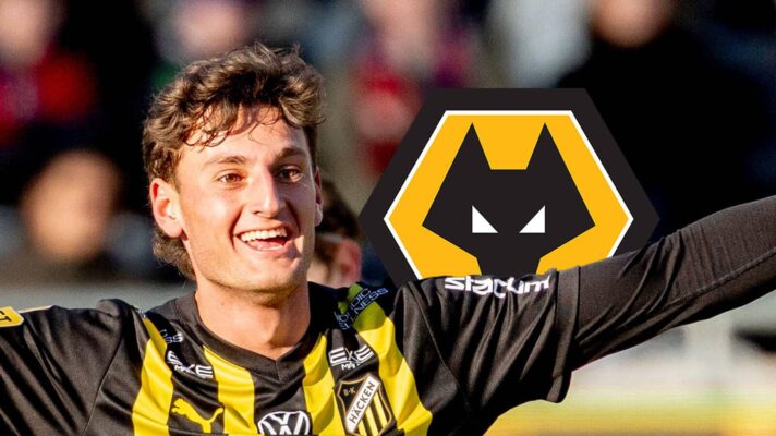 Silas Andersen with Wolves badge