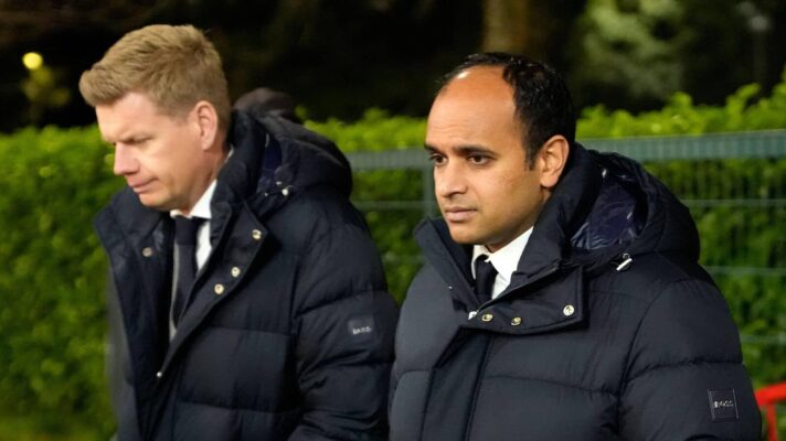 Tottenham chiefs Johan Lange and Vinai Venkatesham