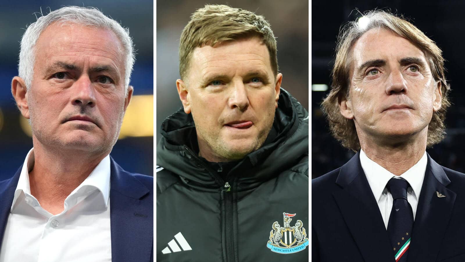 Jose Mourinho, Eddie Howe and Roberto Mancini