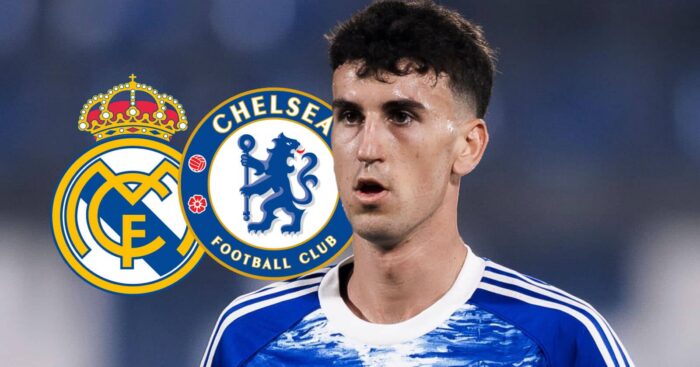 Como star Jacobo Ramon, with Chelsea and Real Madrid badges