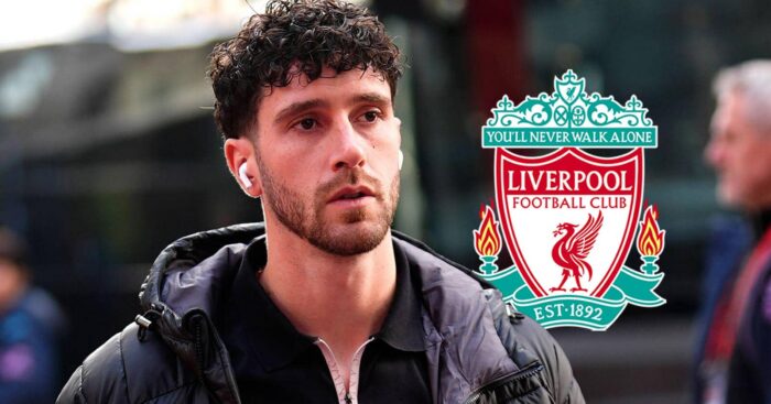 Bournemouth star Marcos Senesi, with a Liverpool badge
