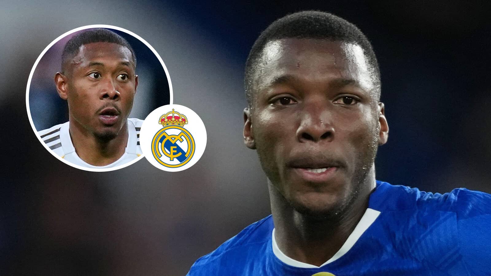 David Alaba, Real Madrid badge and Chelsea midfielder Moises Caicedo - copyright TEAMtalk