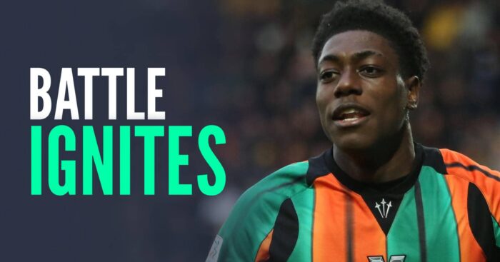 Venezia star Issa Doumbia, with caption: Battle ignites