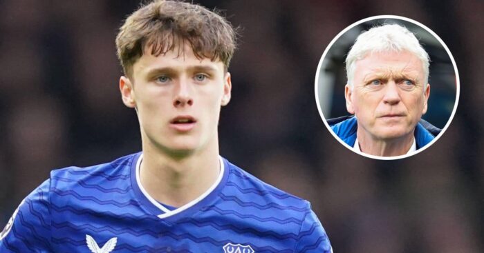 Everton star Harrison Armstrong and manager David Moyes