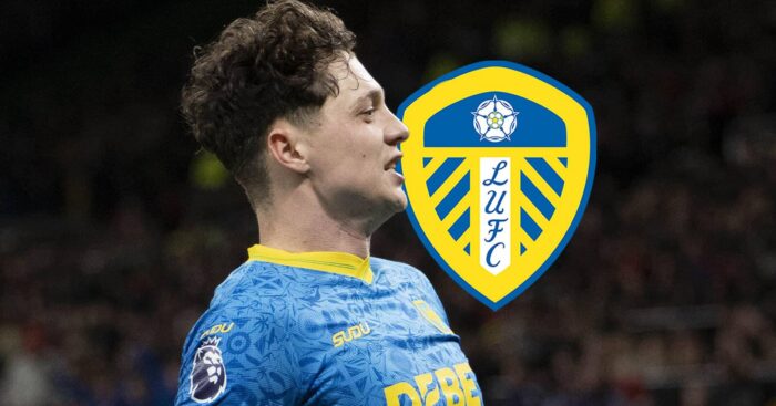 Wolves star Ladislav Krejci next to the Leeds United badge