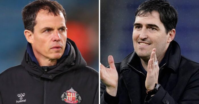 Sunderland manager Regis Le Bris and Bournemouth boss Andoni Iraola