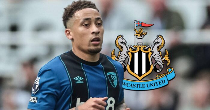 Bournemouth star Marcus Tavernier, with a Newcastle badge
