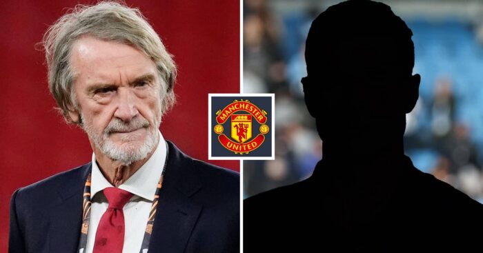 Split image of Sir Jim Ratcliffe and a shadow with the Manchester United badge in mind - copyright TEAMtalk