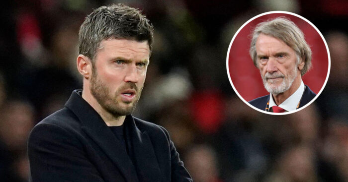 Man Utd interim manager Michael Carrick, co-owner Sir Jim Ratcliffe