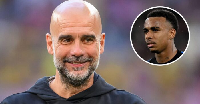 Manchester City boss Pep Guardiola, and Bournemouth star Eli Junior Kroupi