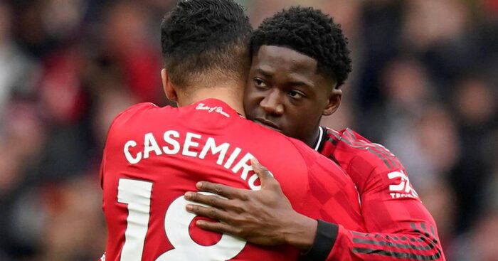 Manchester United duo Casemiro and Kobbie Mainoo - copyright TEAMtalk