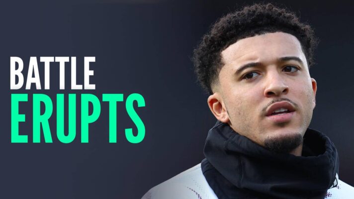 Jadon Sancho, with caption: Battle Erupts