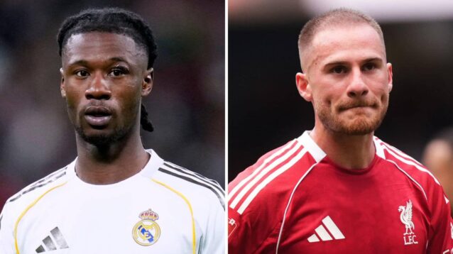 Real Madrid star Eduardo Camavinga and Liverpool midfielder Alexis Mac Allister