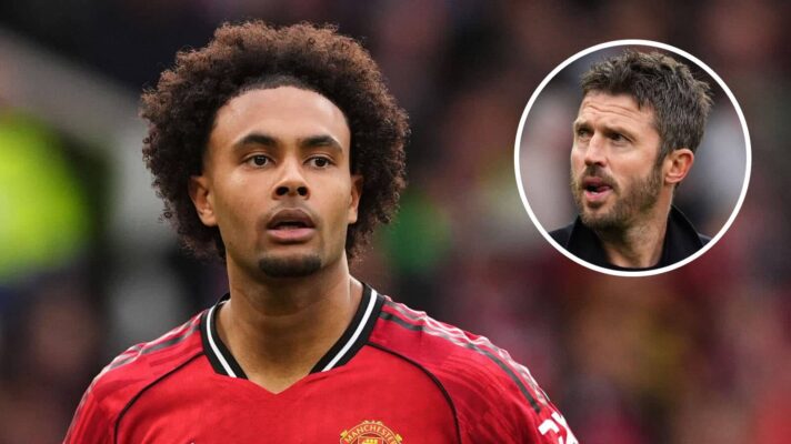 Joshua Zirkzee and Manchester United manager Michael Carrick