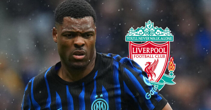 Inter Milan star Denzel Dumfries with a Liverpool star