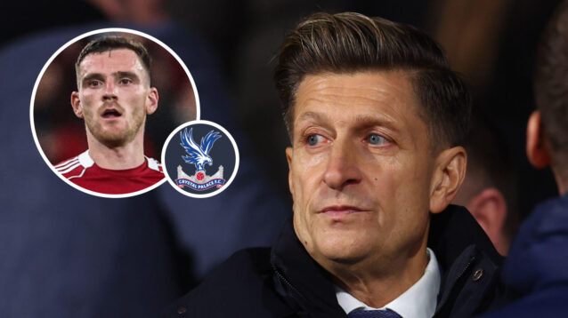 Crystal Palace owner Steve Parish and Liverpool star Andy Robertson