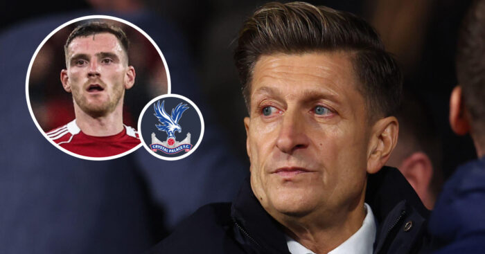 Crystal Palace owner Steve Parish and Liverpool star Andy Robertson