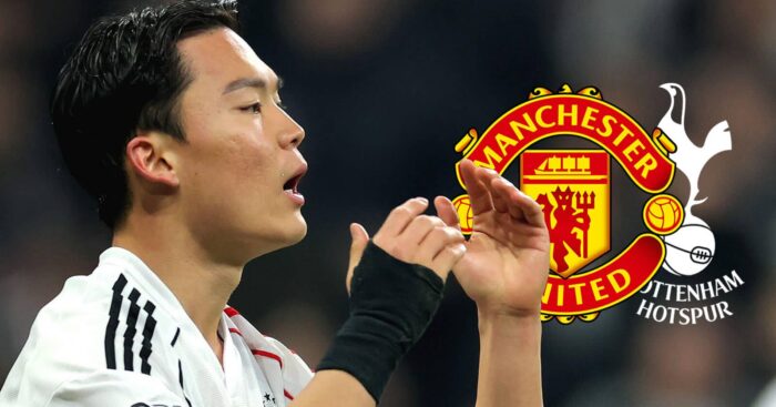 Besiktas star Oh Hyeon-gyu, with Manchester United and Tottenham badges