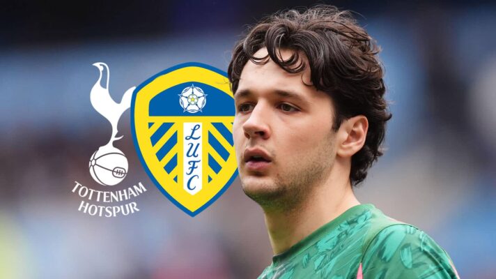 Man City star James Trafford with Leeds and Tottenham badges
