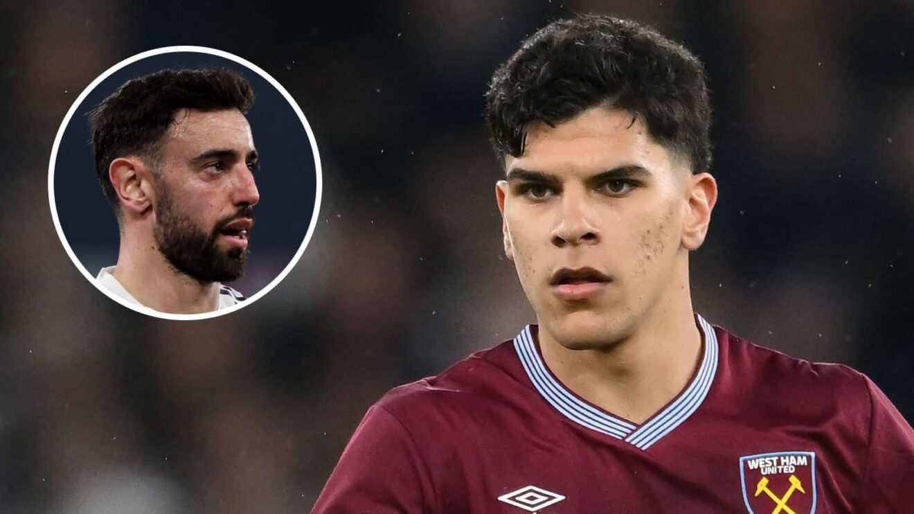 West Ham star Mateus Fernandes and Man Utd skipper Bruno Fernandes