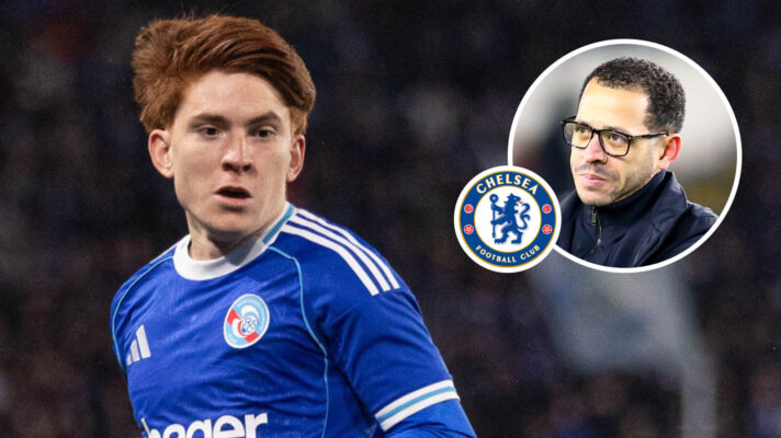 Valentin Barco and Chelsea manager Liam Rosenior