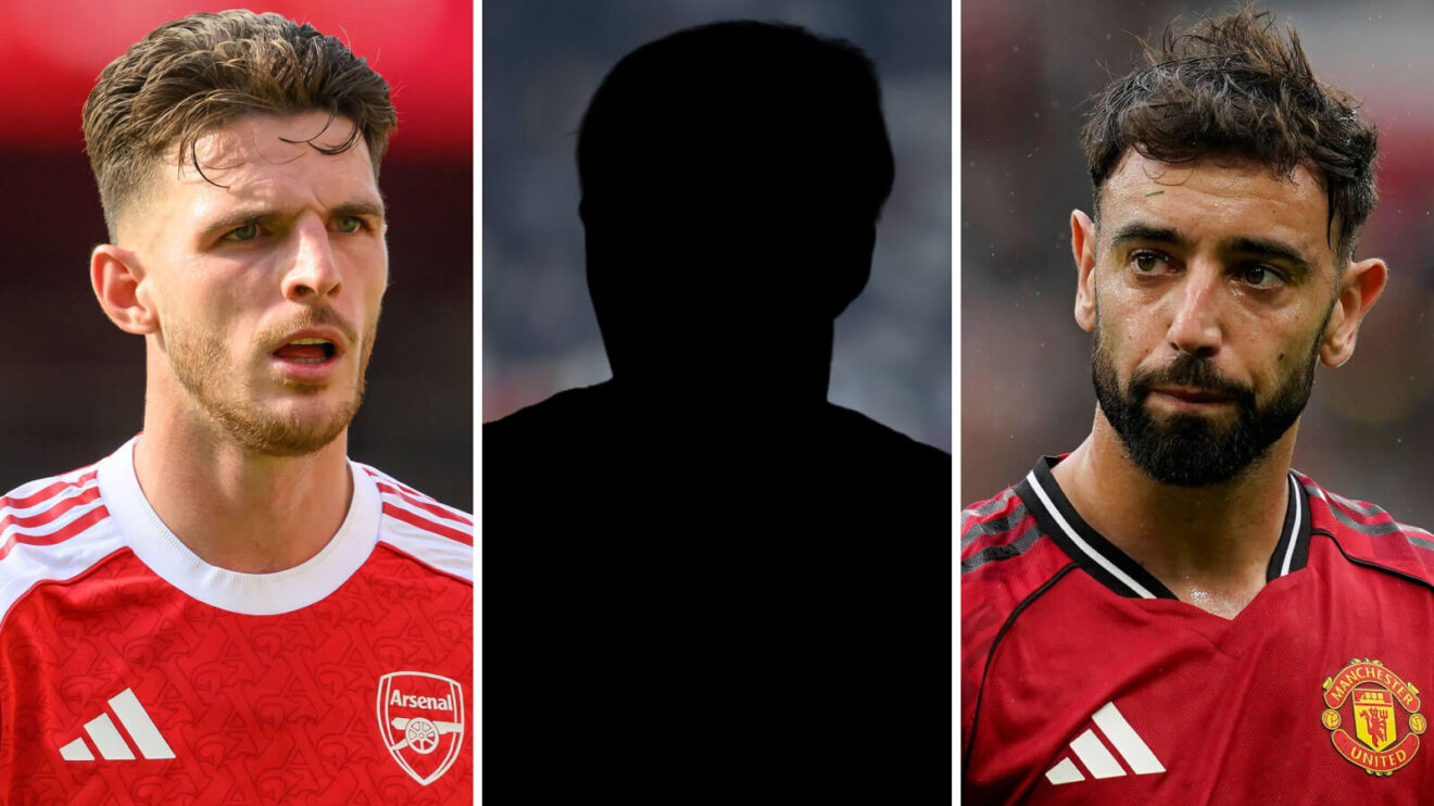 Arsenal midfielder Declan Rice, Man Utd midfielder Bruno Fernandes