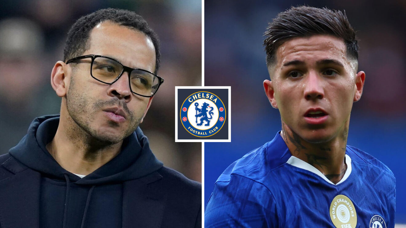 Chelsea manager Liam Rosenior, midfielder Enzo Fernandez