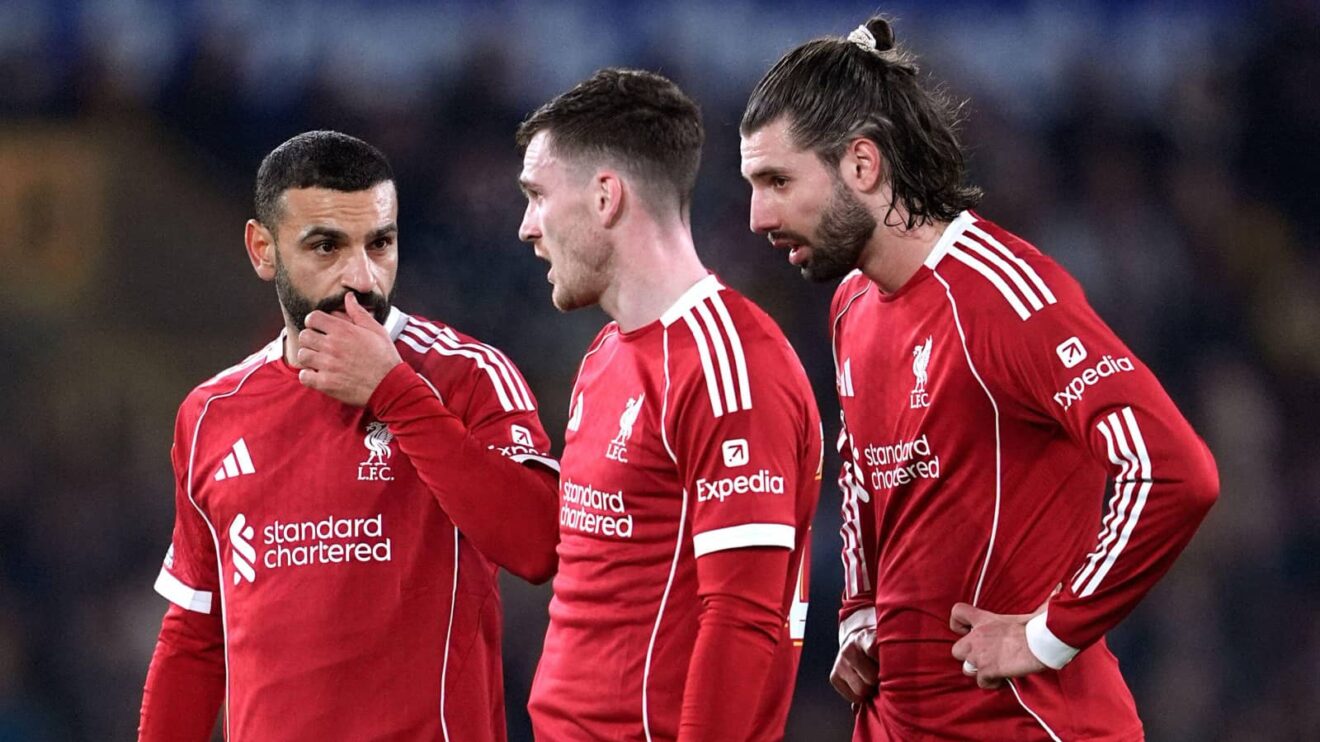 Liverpool stars Mohamed Salah, Andy Robertson and Dominik Szoboszlai