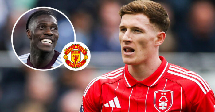 Nottingham Forest midfielder Elliot Anderson, Aston Villa midfielder Amadou Onana