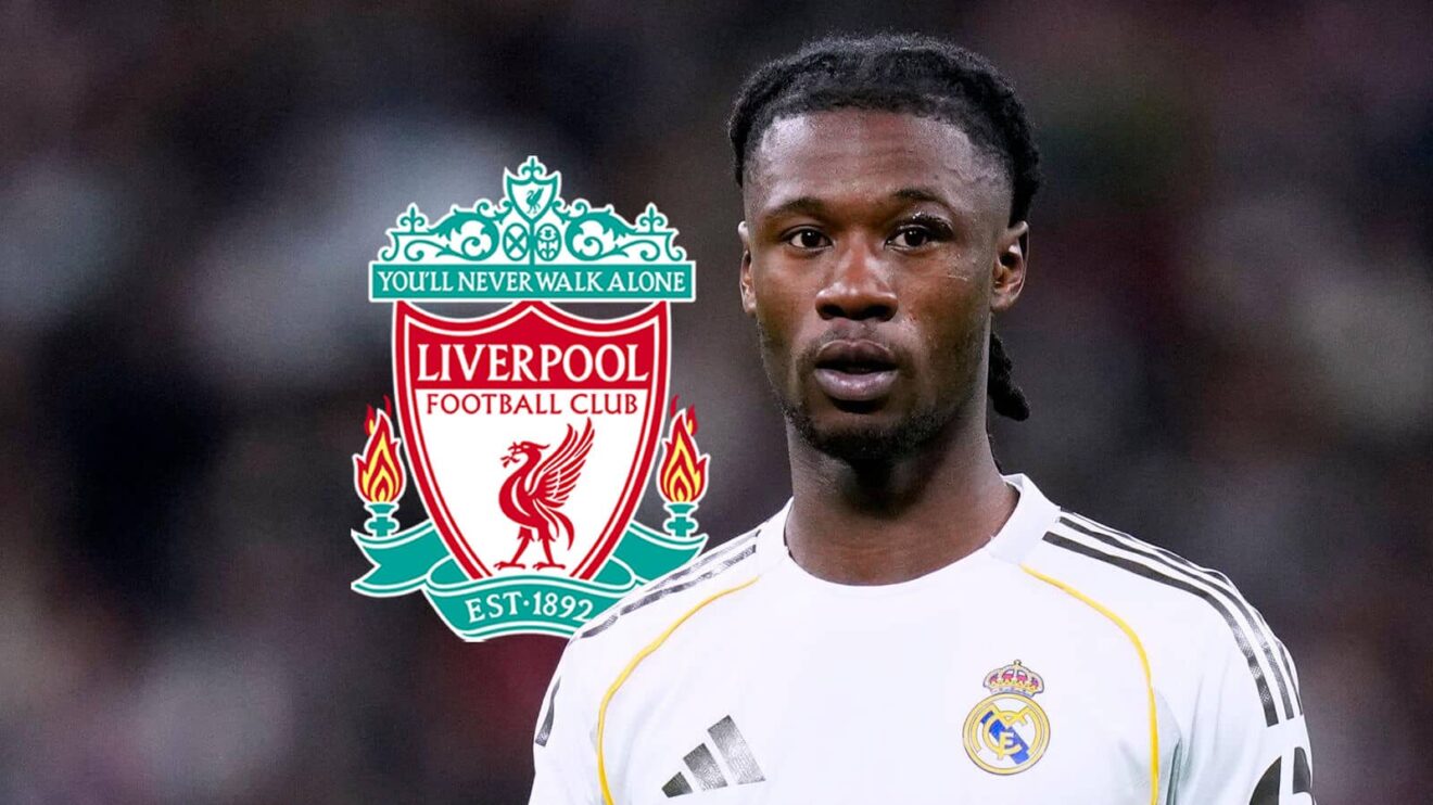 Real Madrid midfielder Eduardo Camavinga, Liverpool badge