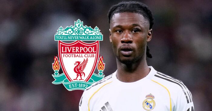 Real Madrid midfielder Eduardo Camavinga, Liverpool badge