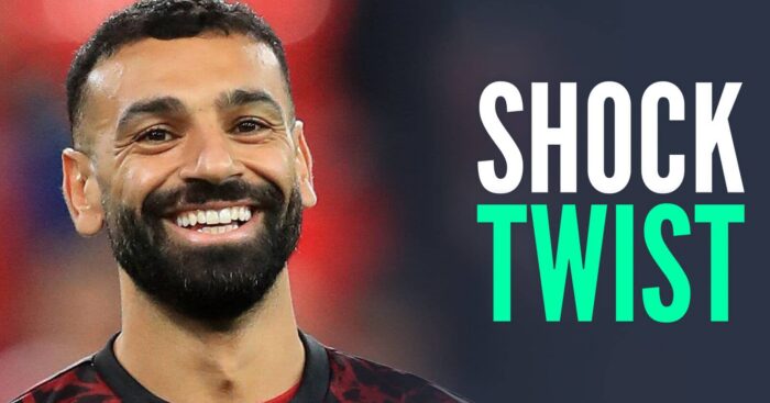Liverpool star Mo Salah, with caption: Shock twist
