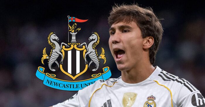 Newcastle United badge and Real Madrid striker Gonzalo Garcia - copyright TEAMtalk