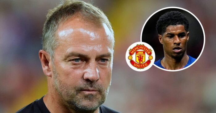 Barcelona manager Hansi Flick and Manchester United loanee Marcus Rashford