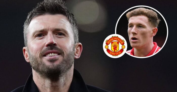 Man Utd manager Michael Carrick, Nottingham Forest midfielder Elliot Anderson