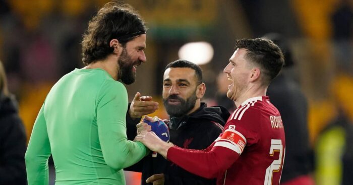 Andy Robertson, Mohamed Salah, Alisson, Liverpool