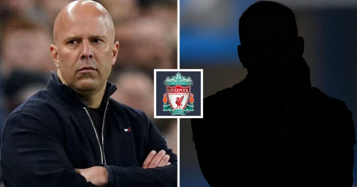 Liverpool manager Arne Slot next to a silhouette