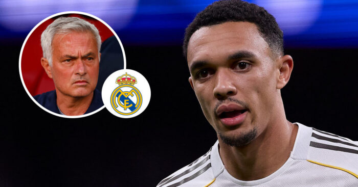 Jose Mourinho, Real Madrid badge and Trent Alexander-Arnold - copyright TEAMtalk