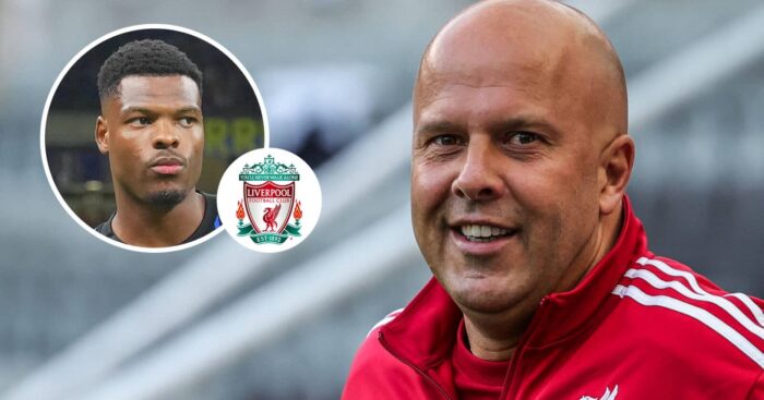 Liverpool boss Arne Slot and Inter Milan star Denzel Dumfries