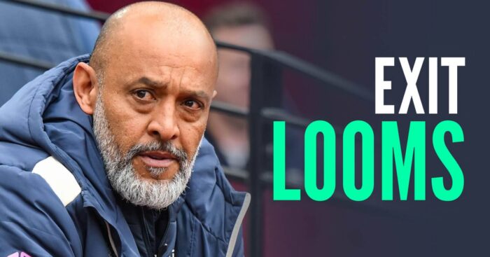 West Ham manager Nuno Espirito Santo, with caption: Exit looms