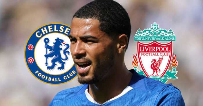 Chelsea badge, Levi Colwill and Liverpool badge - copyright TEAMtalk
