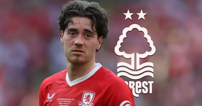 Middlesbrough star Hayden Hackney, Nottingham Forest badge