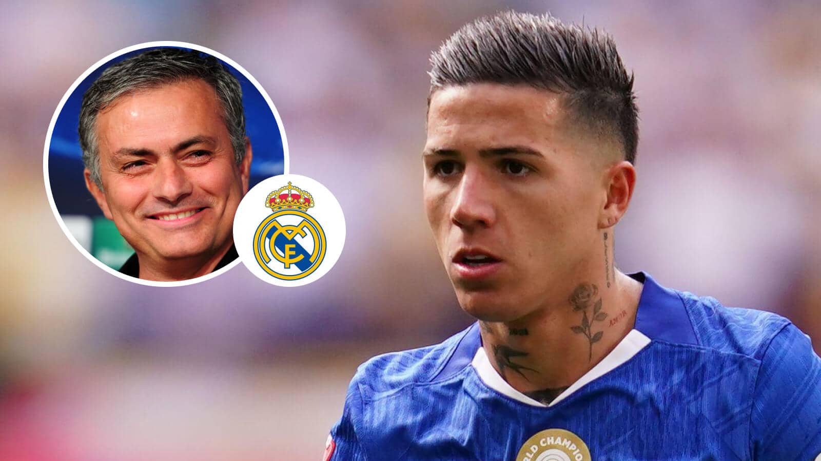 Chelsea star Enzo Fernandez and incoming Real Madrid boss Jose Mourinho